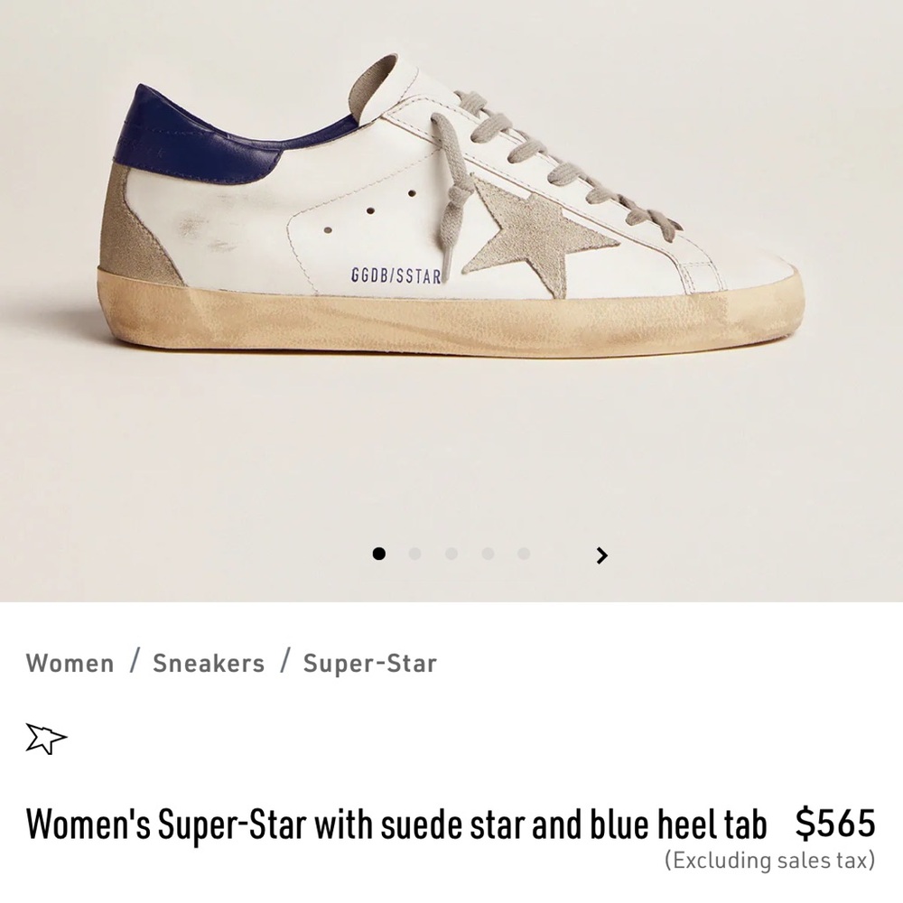 Women's Super-Star with suede star and blue heel tab